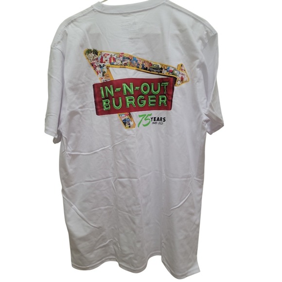 In-N-Out Burger Other - In-N-Out Burger 75 Years 1948-2023 White Graphic T-Shirt Adult XL USA Made NWOT